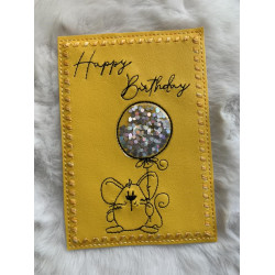 ITH Stickdatei - Postkarte Maus Happy Birthday